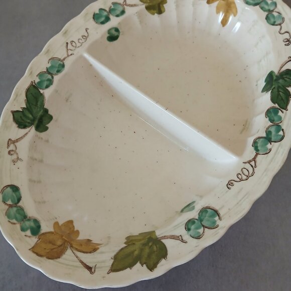 Vintage Metlox Vernon Ware "Vineyard" Divided Serving Dish - Picture 2 of 4